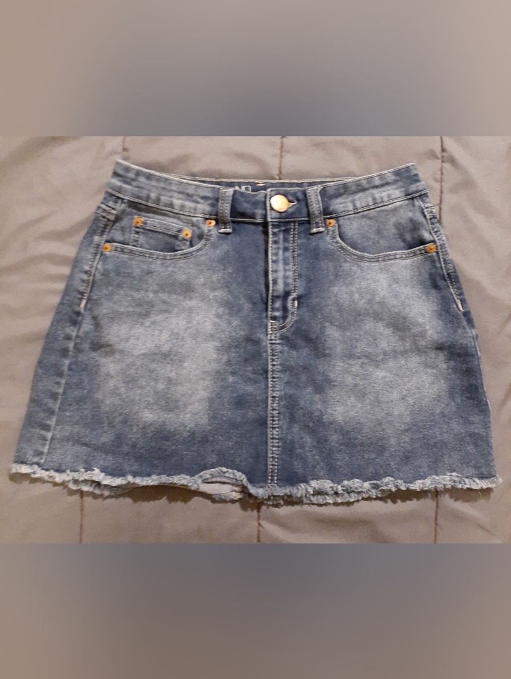 NOBO Washed Blue Distressed Denim Mini Skirt